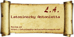 Latosinszky Antonietta névjegykártya